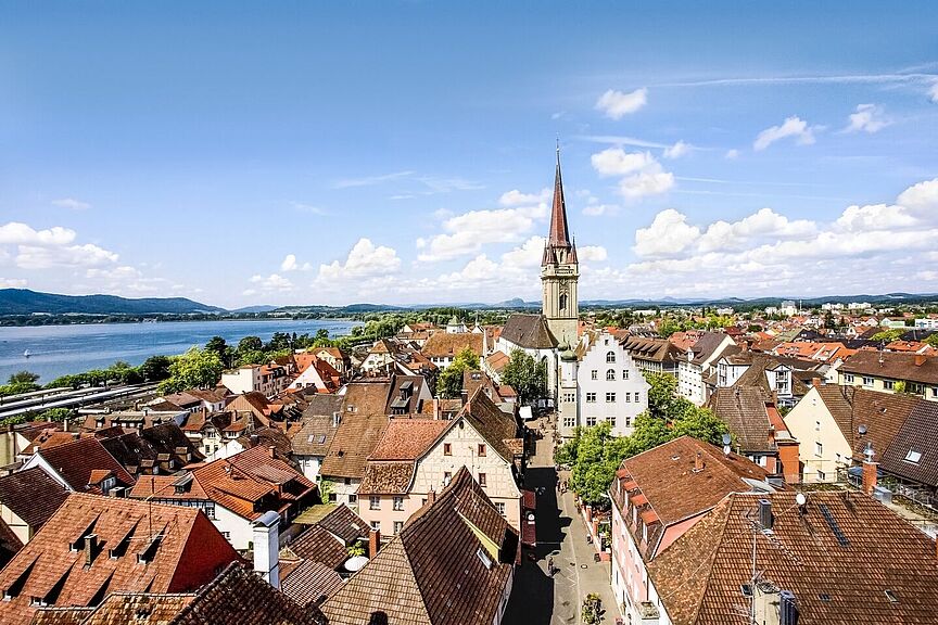 Radolfzell: Blick auf Altstadt, Münster und See Radolfzell: Blick auf Altstadt, Münster und See