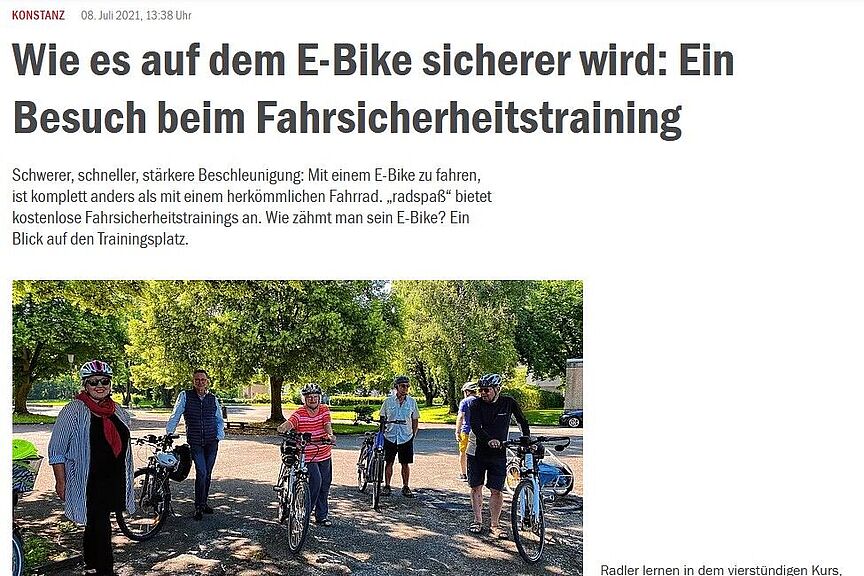 Ausschnitt Südkurier-Artikel vom 08.07.2021 Ausschnitt Südkurier-Artikel vom 08.07.2021