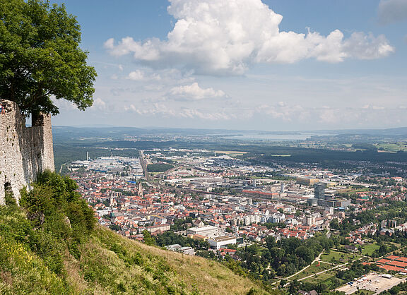 Blick vom Hohentwiel auf Singen