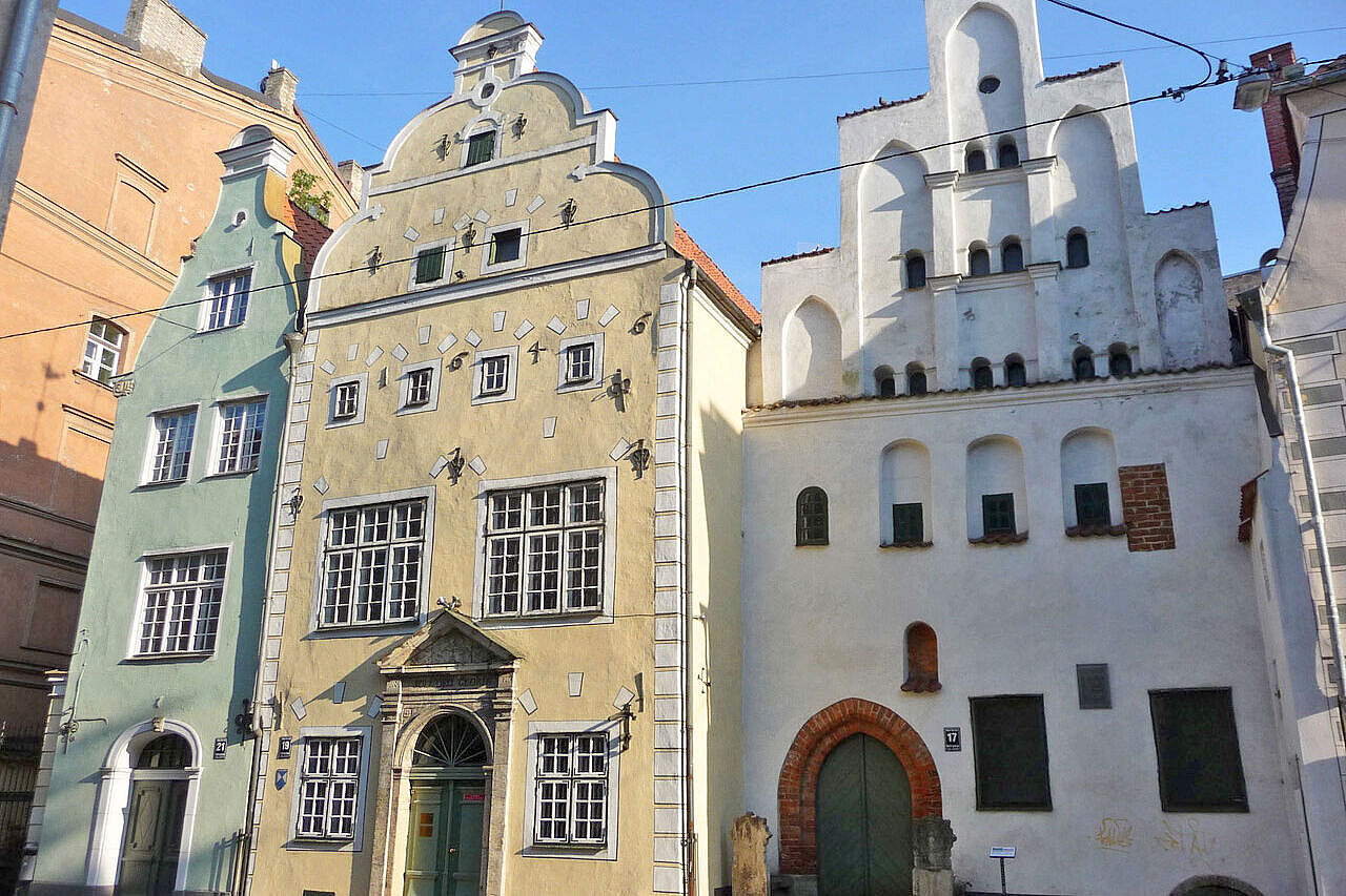 Drei Häuser in Riga