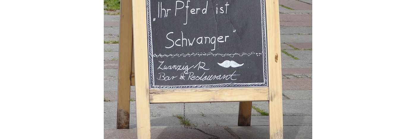 Tafel mit Erläuterungen zu Hugo